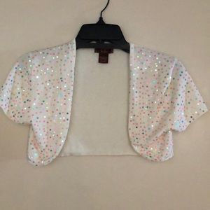 Sequin Shrug Bolero!💖🤍Soft Knit Layer Cover-up! soft & stretchy! Fits most! S-L